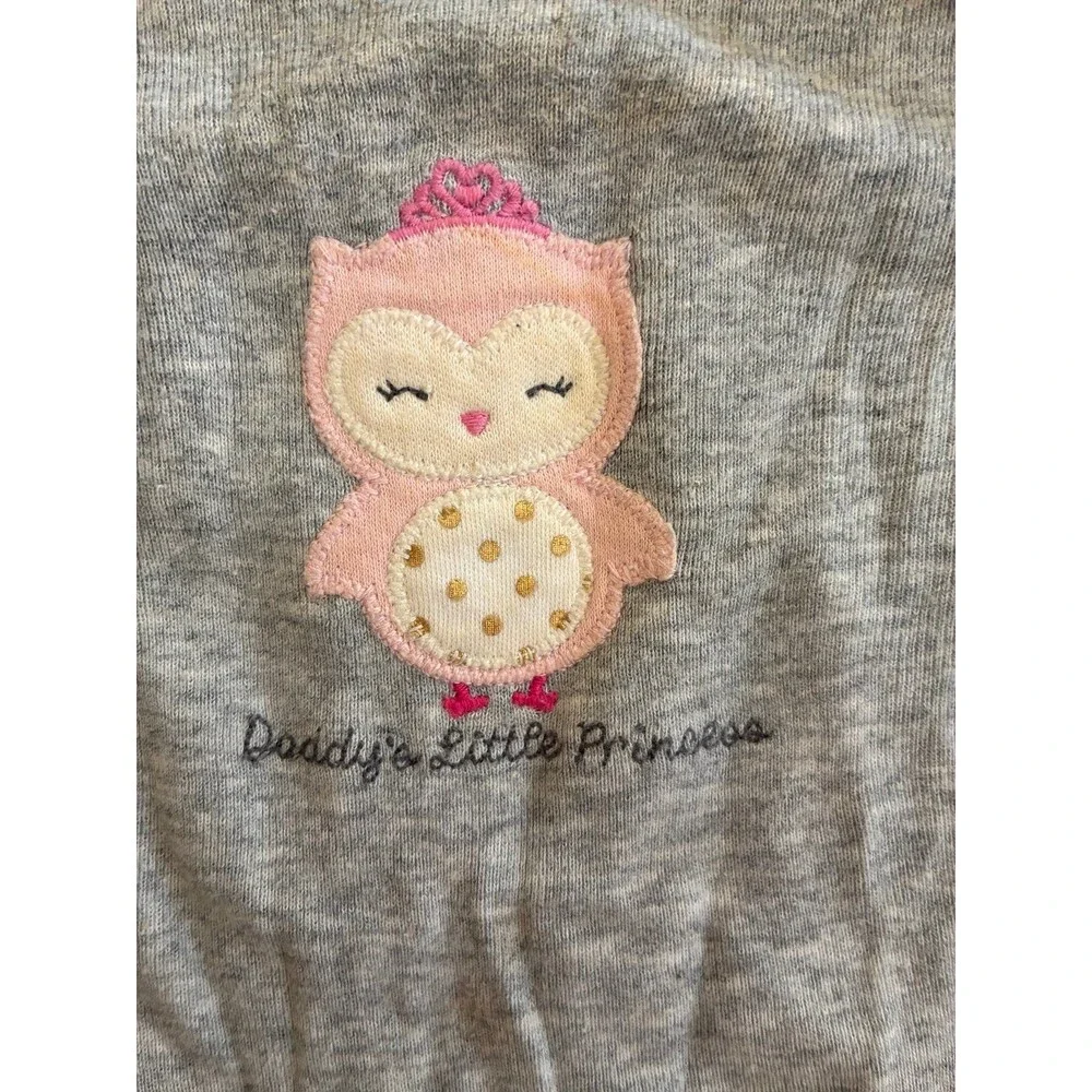 Carter’s Just One You 3M Gray Owl “Daddy’s Little Princess” Long Sleeve Bodysuit